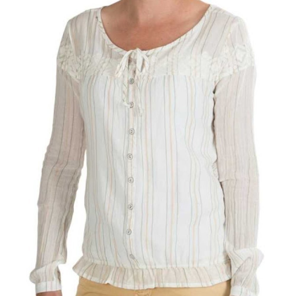 Gramicci NWOT Adonia Boho Long Sleeve Top L Embroidered Cottagecore Lightweight